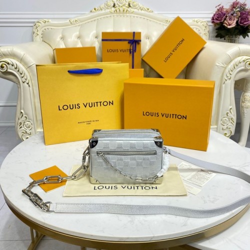 Чанта Louis Vuitton MINI оригинал PETITE MALLE M59726 сребриста