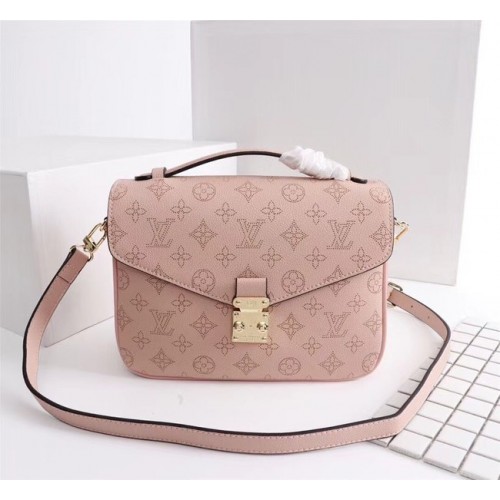 Кожена чанта Louis Vuitton Mahina METIS M40780 розова