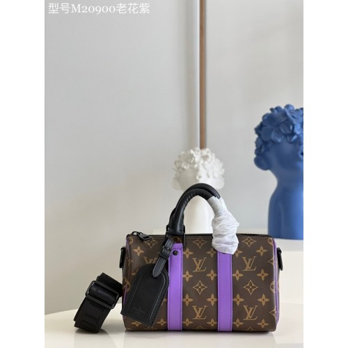 Чанта Louis Vuitton Monogram Canvas KEEPALL BANDOULIERE 25 M20900 в лилаво