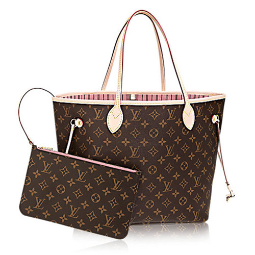 Чанта Louis Vuitton Monogram Canvas Neverfull MM M50366 Rose Ballerine