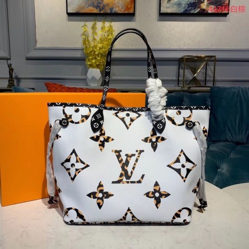 Чанта Louis Vuitton Monogram Canvas от оригинална кожа NEVERFULL MM M44567 бяла