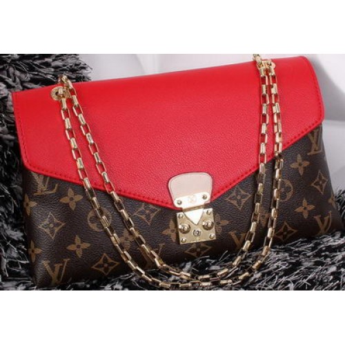 Чанта Louis Vuitton Monogram Canvas Pallas Chain Aurore M41200 червена