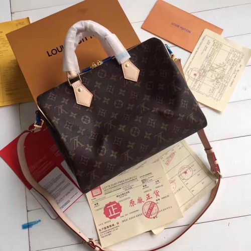 Чанта Louis Vuitton Monogram Canvas Speedy 30 с презрамка за рамо M40391