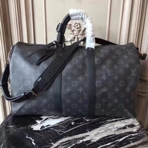 Чанта Louis Vuitton Monogram Eclipse Canvas KEEPALL 41418 LF Black