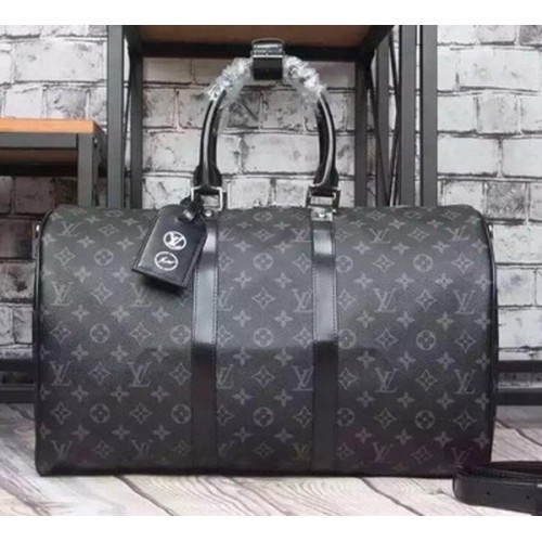 Чанта Louis Vuitton Monogram Eclipse Canvas KEEPALL 45 BANDOULIERE M40569