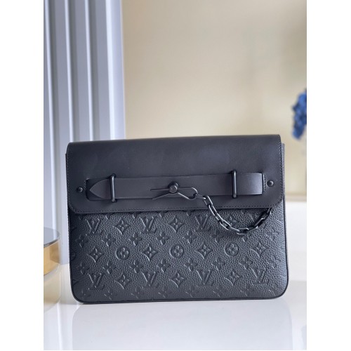 Louis Vuitton Monogram Eclipse POCHETTE Steamer M80140 Черен