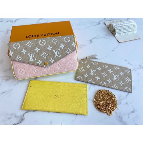 Louis Vuitton монограм Empreinte Multi Pochette Felicie M81359 Pink