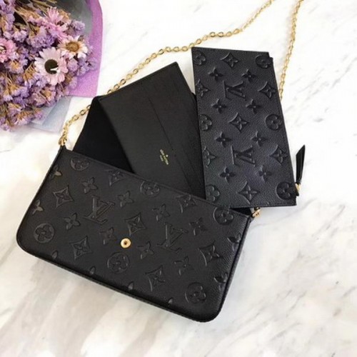 Чанта с монограм на Louis Vuitton Empreinte Felicie M64064 Черна