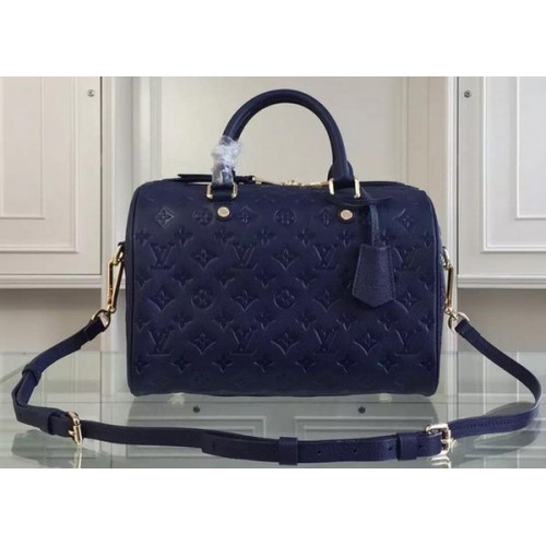 Louis Vuitton монограм Empreinte Speedy чанта през рамо 30 M91330 Royal