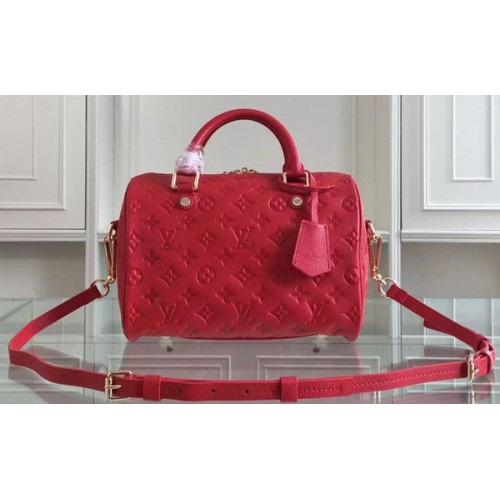 Louis Vuitton монограм Empreinte Speedy Bandouliere 25 M91337 червено