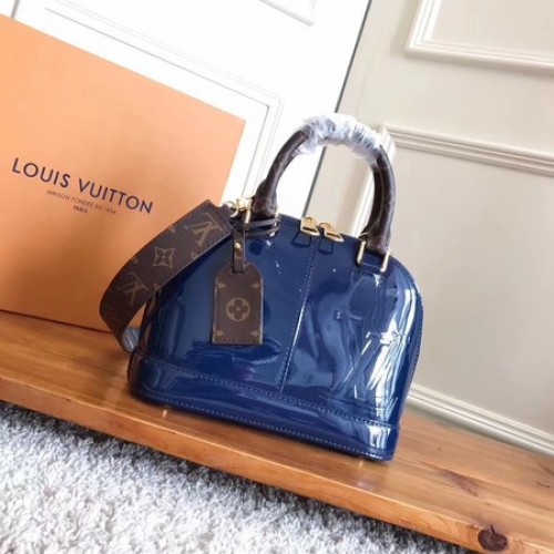 Louis Vuitton монограм Vernis ALMA BB M54704 синьо