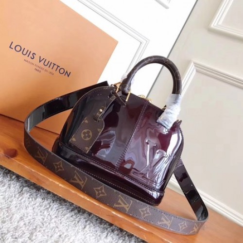 Чанта Louis Vuitton Monogram Vernis ALMA BB M54704 Кафява