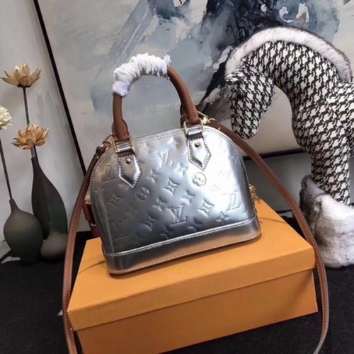 Чанта Louis Vuitton Monogram Vernis Alma BB Tote Bag M91606 Silver