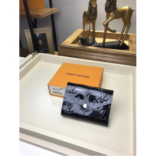 Louis Vuitton монограм Vernis VICTORINE WALLET M62427 черен