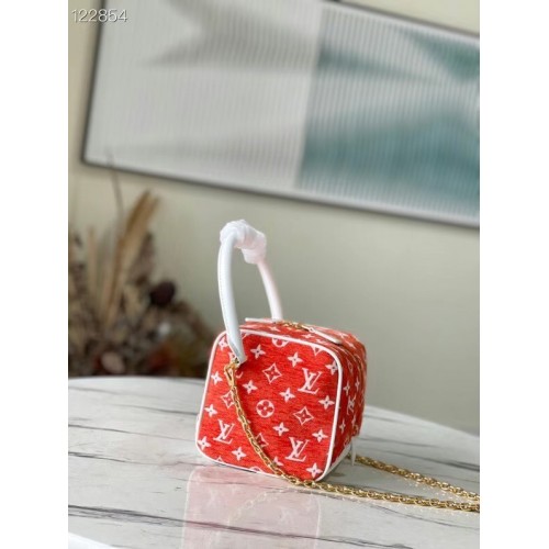 Louis Vuitton Monogram жакардова кадифена чанта m46212 червена