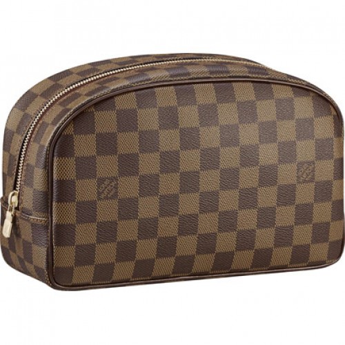 Нова евтина чанта за тоалетни принадлежности Louis Vuitton Damier Ebene Canvas 25 N47624