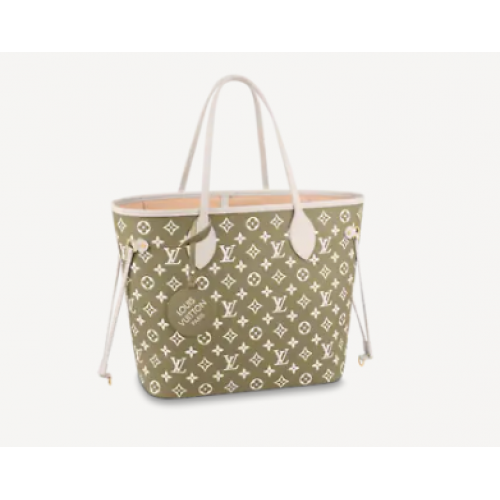 Чанта Louis Vuitton NEVERFULL MM M46103 в цвят каки зелено