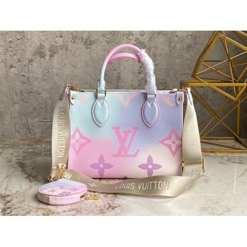 Чанта Louis Vuitton ONTHEGO Dip Dye Pastel Small M59856 Pink&Blue