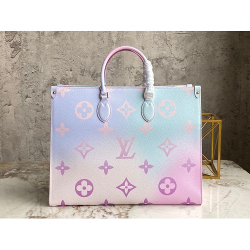 Чанта Louis Vuitton ONTHEGO GM Dip Dye Pastel M46076 Розово и синьо