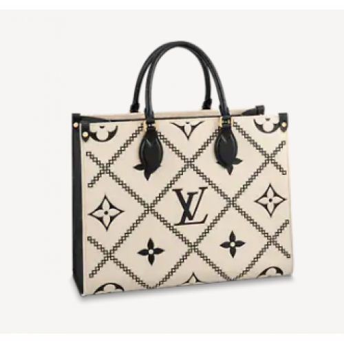 Чанта Louis Vuitton ONTHEGO MM M46016 кремаво бежова