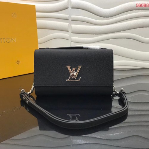 Louis Vuitton Оригинална телешка кожа LOCKME CLUTCH M56087 черна