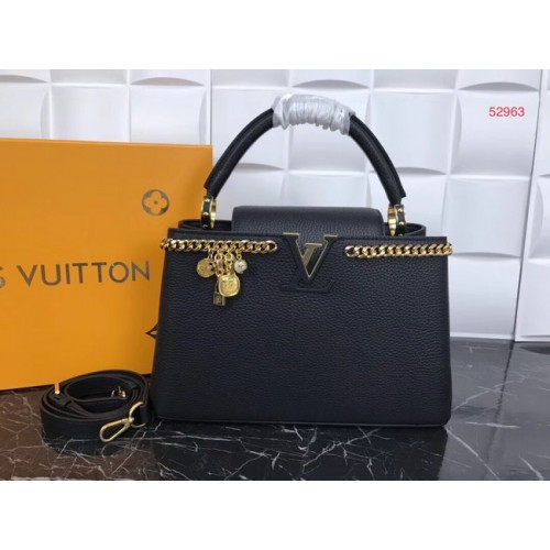 Чанта Louis Vuitton Original Leather CAPUCINES PM M52963 Черна