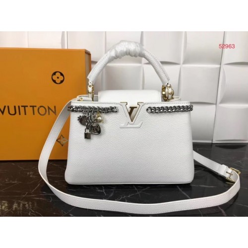 Чанта Louis Vuitton Original Leather CAPUCINES PM M52963 White