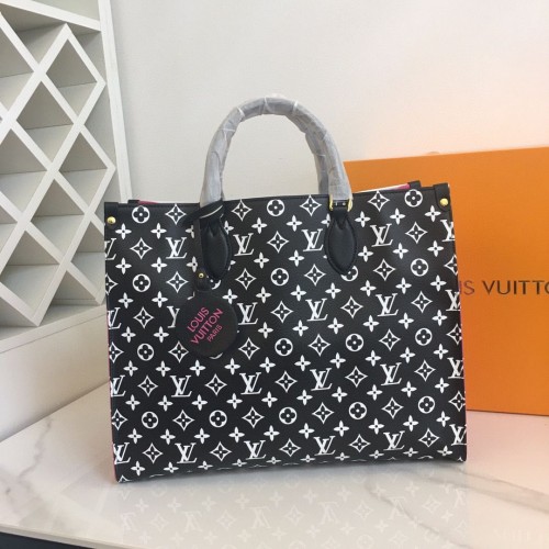 Чанта Louis Vuitton Original Leather ONTHEGO MM M46060 черно бяло розово