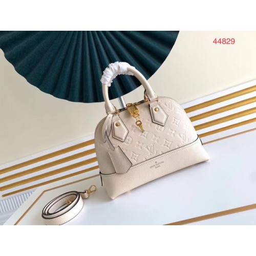 Louis Vuitton Оригинална монограмна чанта Empreinte NEO ALMA BB M44866 бяла