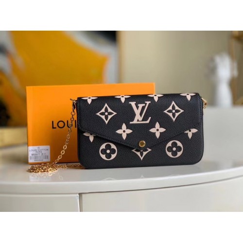 Оригинална чанта Louis Vuitton POCHETTE FELICIE с верижка M69977 черна
