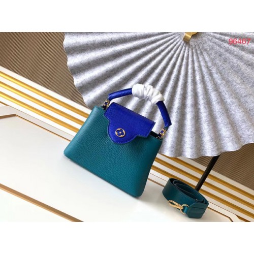 Louis Vuitton Оригинални кожени чанти Taurillon CAPUCINES BB M95509 сини