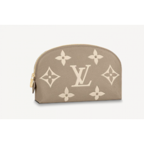 Малка козметична чантичка Louis Vuitton M59086 в цвят гълъбово сиво и кремаво