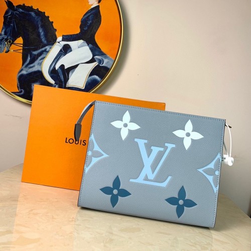 Louis Vuitton POCHETTE VOYAGE MM M80504 Син шафран