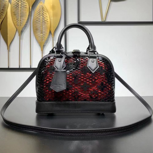 Louis Vuitton Чанта от телешка кожа Alma MM M20585 черно и червено