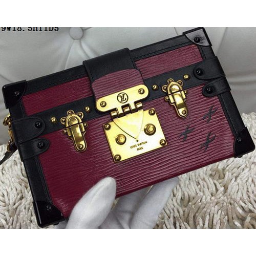 Чанта Louis Vuitton Petite Malle Epi Leather M94219 бордо