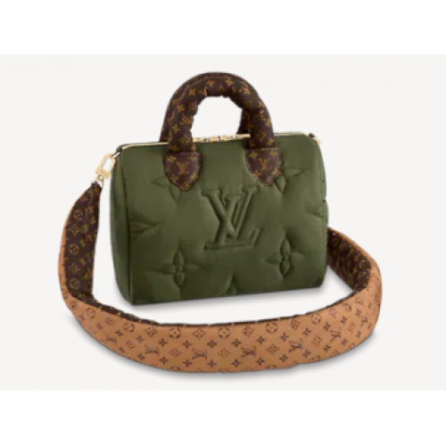 Чанта Louis Vuitton SPEEDY BANDOULIERE 25 M59009 в цвят каки зелено