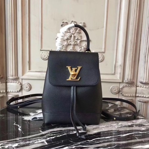 Louis Vuitton раница от телешка кожа LOCKME MINI M54573 черна