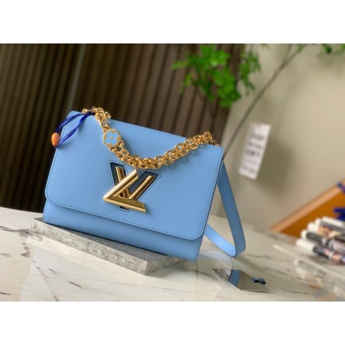 Чанта Louis Vuitton TWIST MM M59627 светло синя