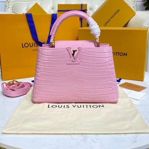 Чанта Louis Vuitton CAPUCINES от крокодилска кожа BB M81190 розова