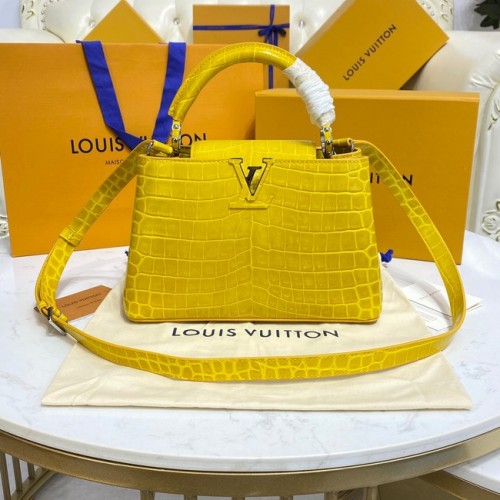 Чанти Louis Vuitton CAPUCINES от крокодилска кожа BB M81190 жълти