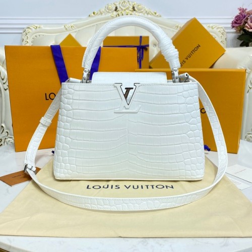 Louis Vuitton чанти CAPUCINES от крокодилска кожа M48866 бели