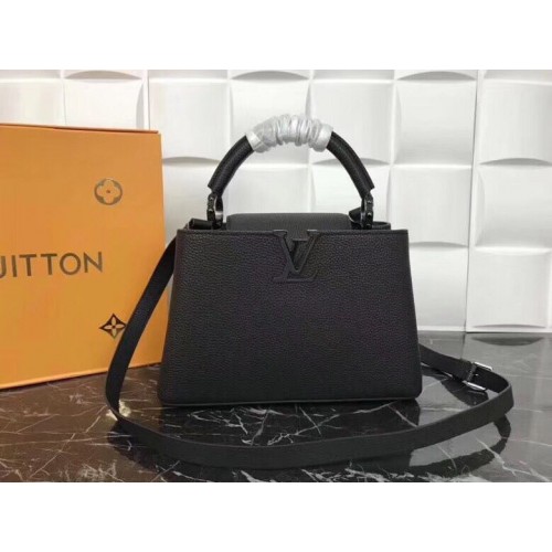Оригинална елегантна чанта Louis Vuitton Capucines BB M94517 черна