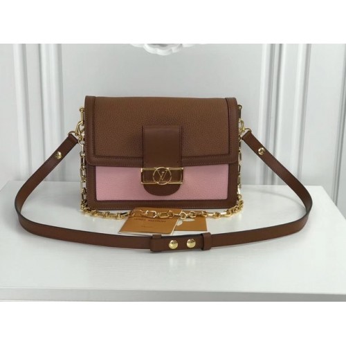 Louis Vuitton оригинална чанта SAINT SULPICE PM M44391 кафява с розово