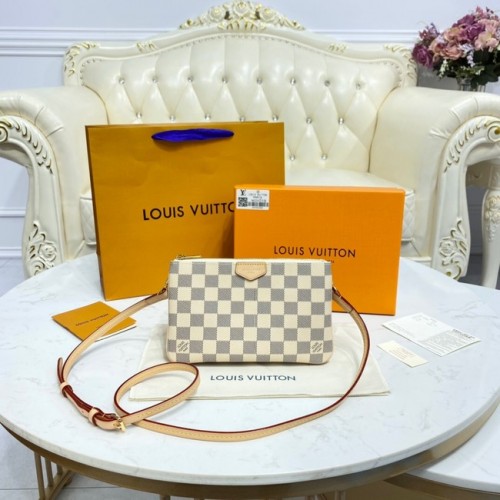Louis Vuitton Damier Azur платнена чанта с двоен цип M80084