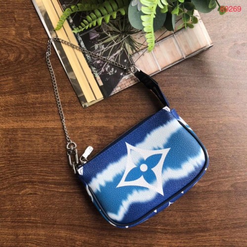 Louis vuitton ESCALE POCHETTE ACCESSOIRES Мини чанта клъч M69269 синя