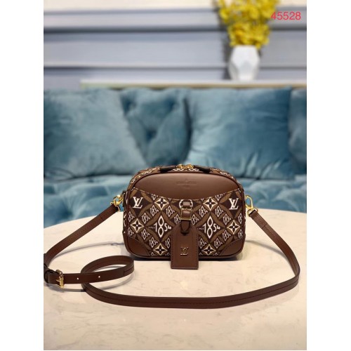 Louis Vuitton Оригинална кожена чанта M45528 Кафе