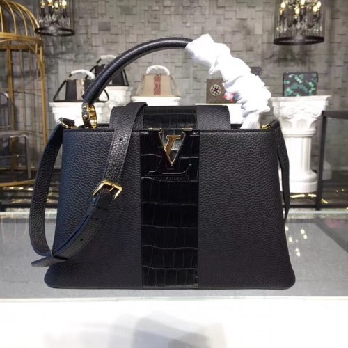 Louis Vuitton оригинална чанта CAPUCINES BB M94755 черна