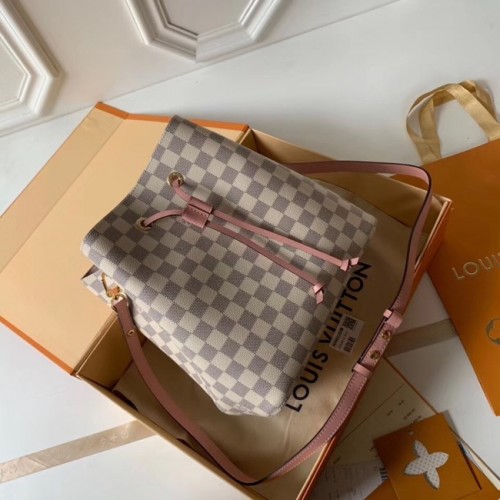 Оригинална чанта Louis Vuitton Damier Azur NEONOE N44022 розова