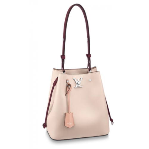 Оригинална чанта Louis Vuitton LOCKME BUCKET M53584 Rose Soie Quartz Calla