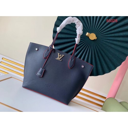 Оригинална чанта Louis Vuitton LOCKME GO M55028 в кралско синьо